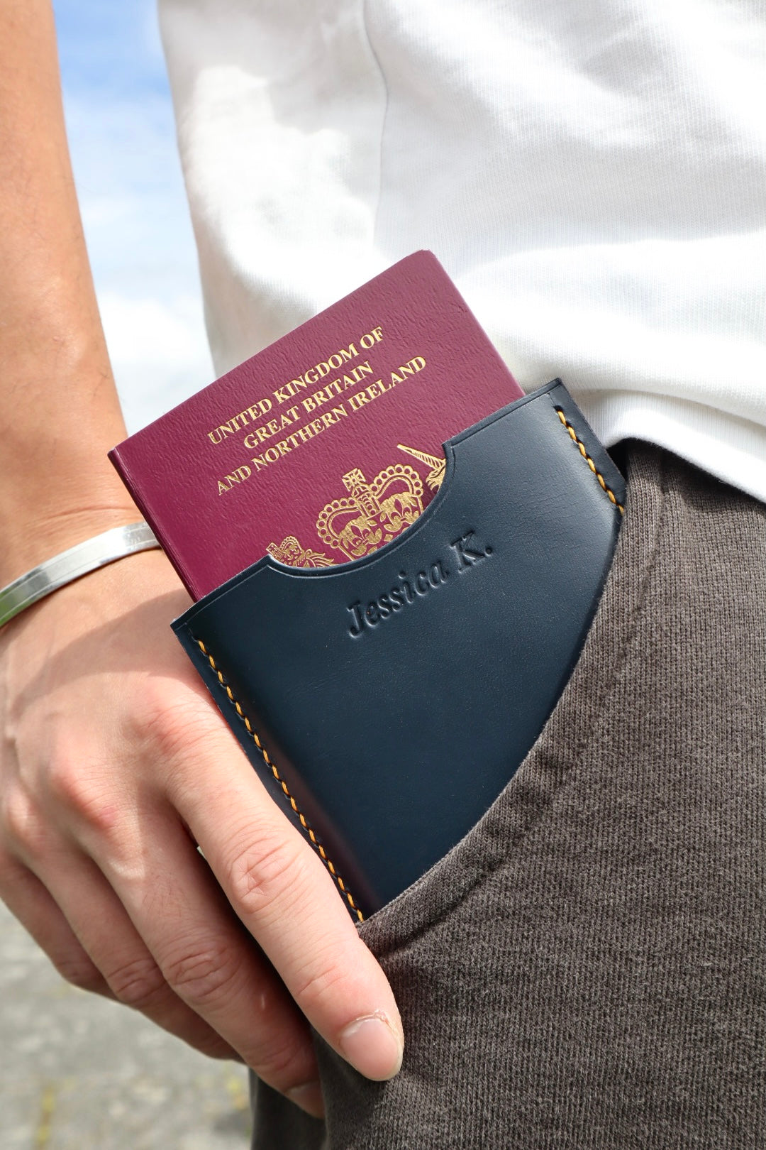 Elegant Navy Passport Holder