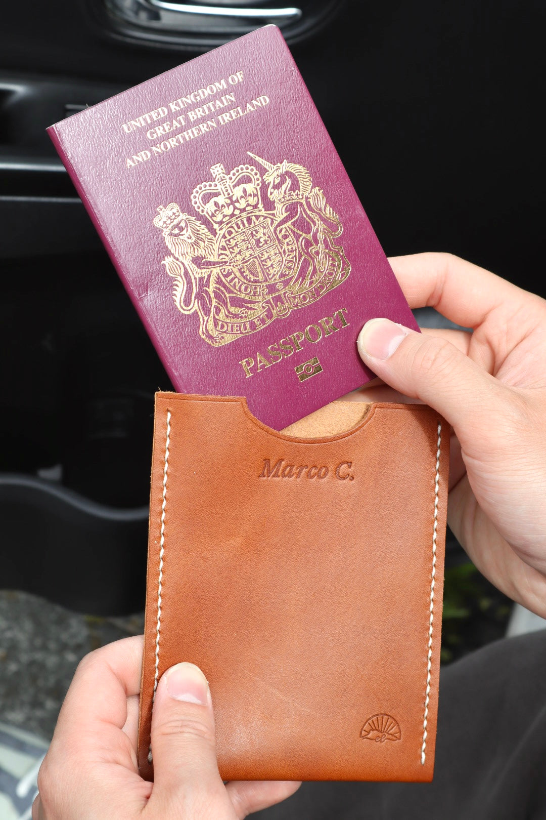 Classic Cognac Passport Holder