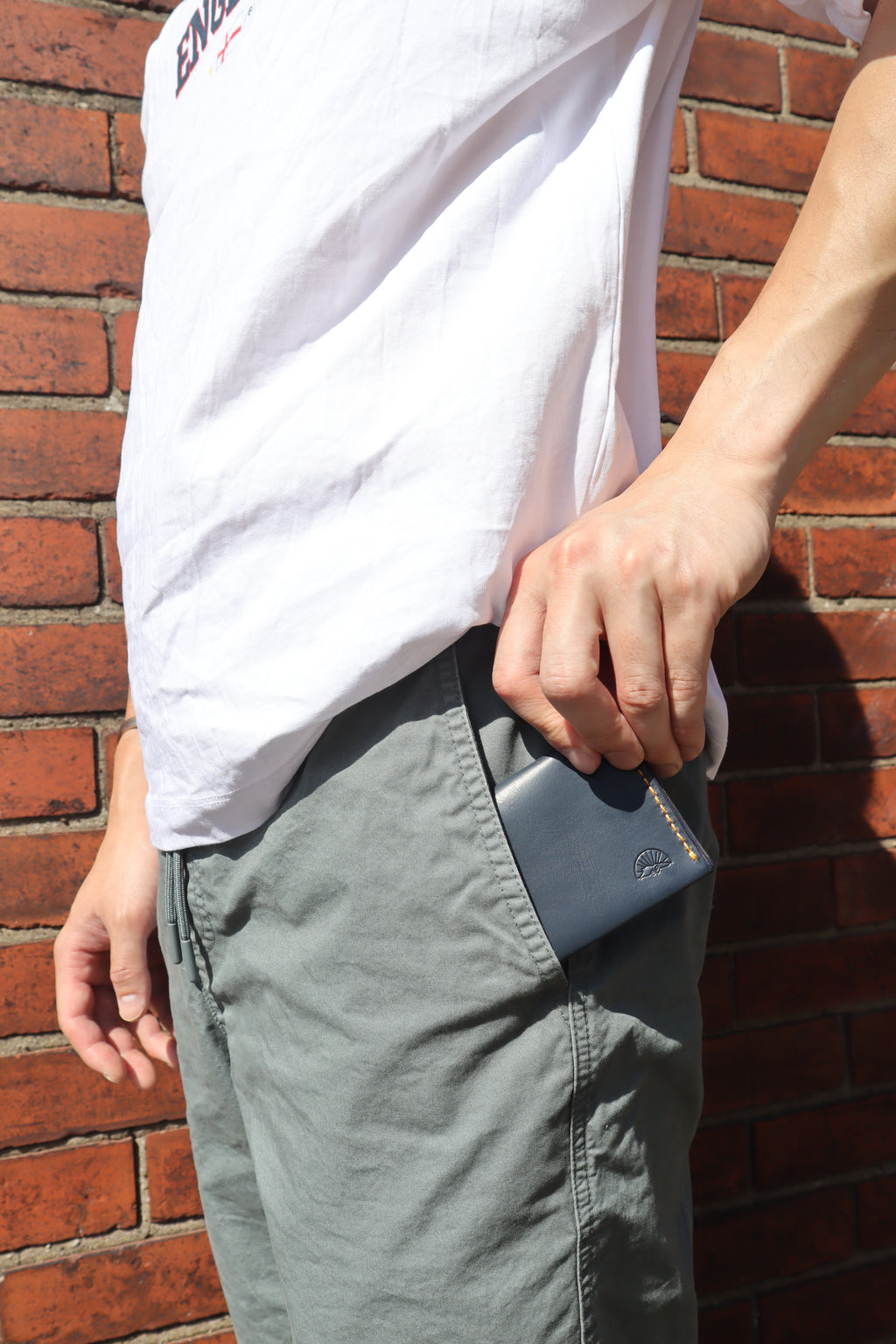 Minimalist Navy Leather Card Sleeve