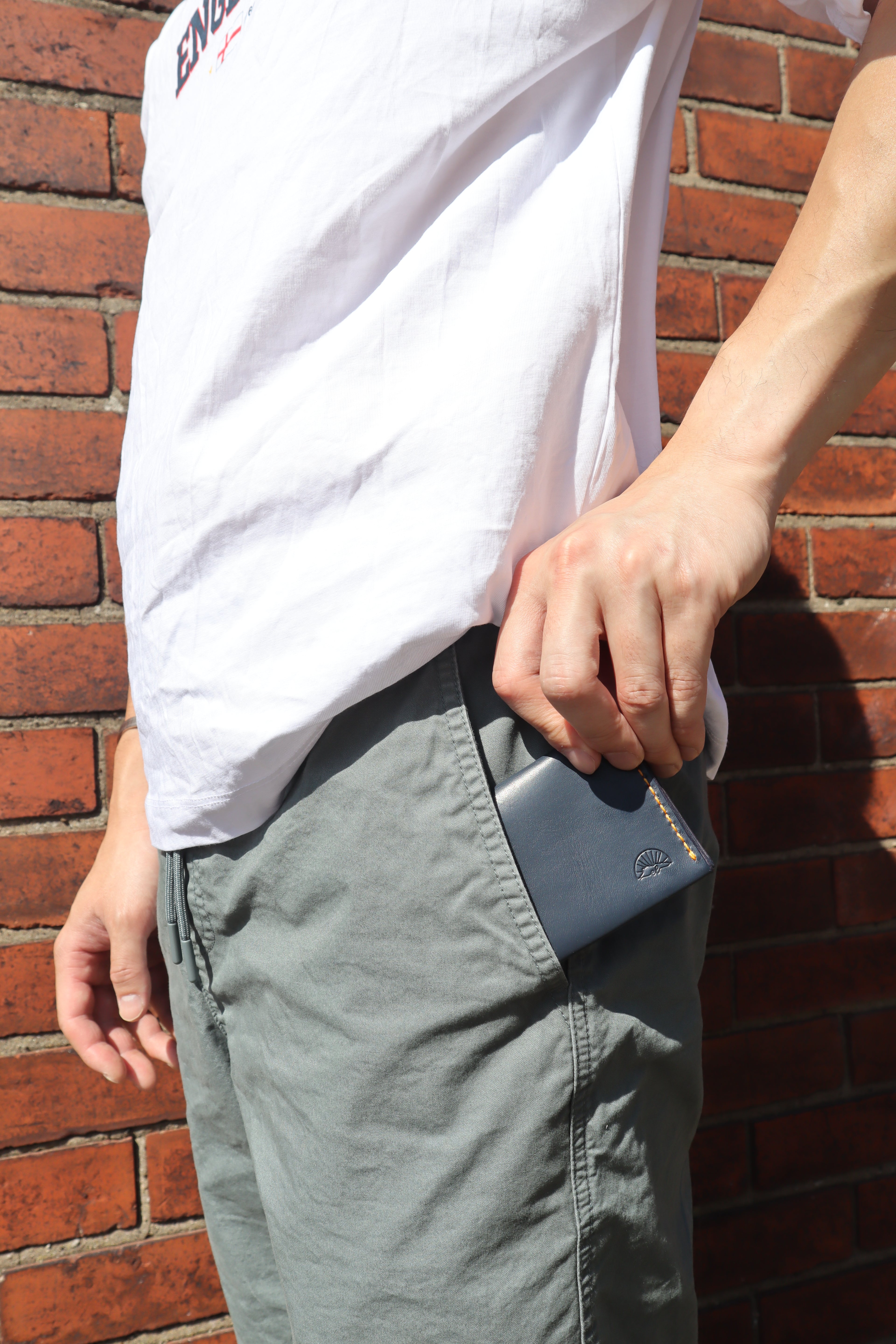 Minimalist Navy Leather Card Sleeve